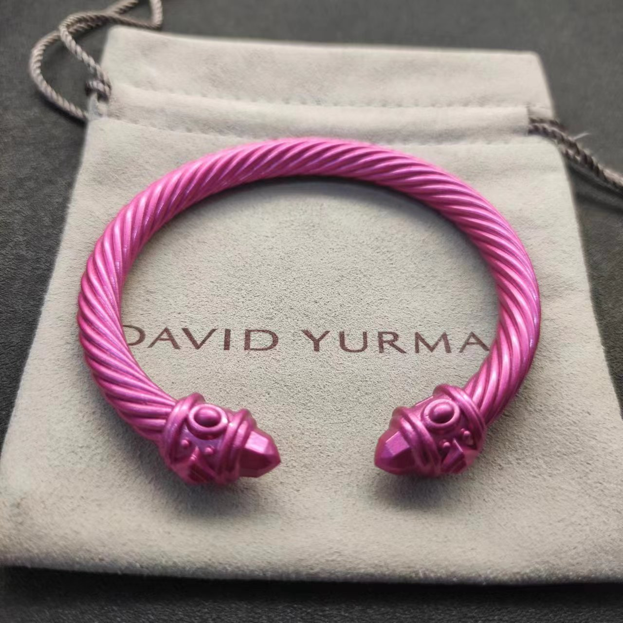 Renaissance® Classic Cable Bracelet Pink Aluminum, 7mm