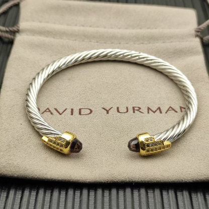Cable Bracelet with Amethyst Topaz & Diamond Accents  5mm