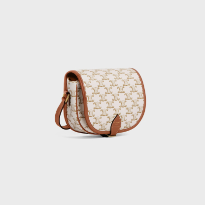 Medium Folco bag in Triomphe Canvas and calfskin
