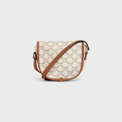 Medium Folco bag in Triomphe Canvas and calfskin