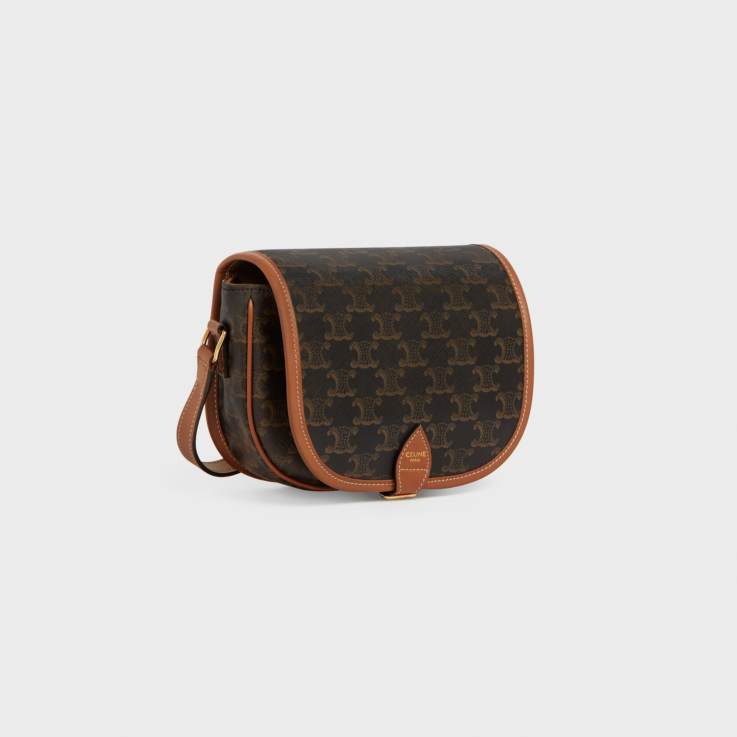 Medium Folco bag in Triomphe Canvas and calfskin