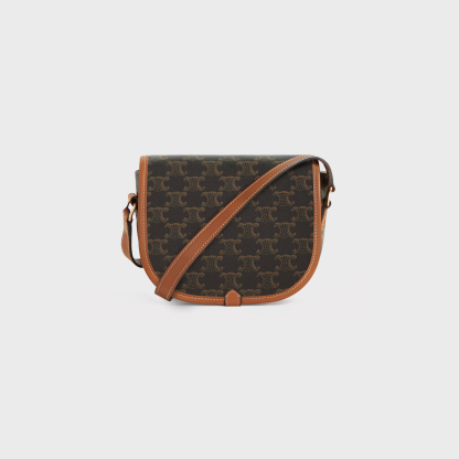 Medium Folco bag in Triomphe Canvas and calfskin
