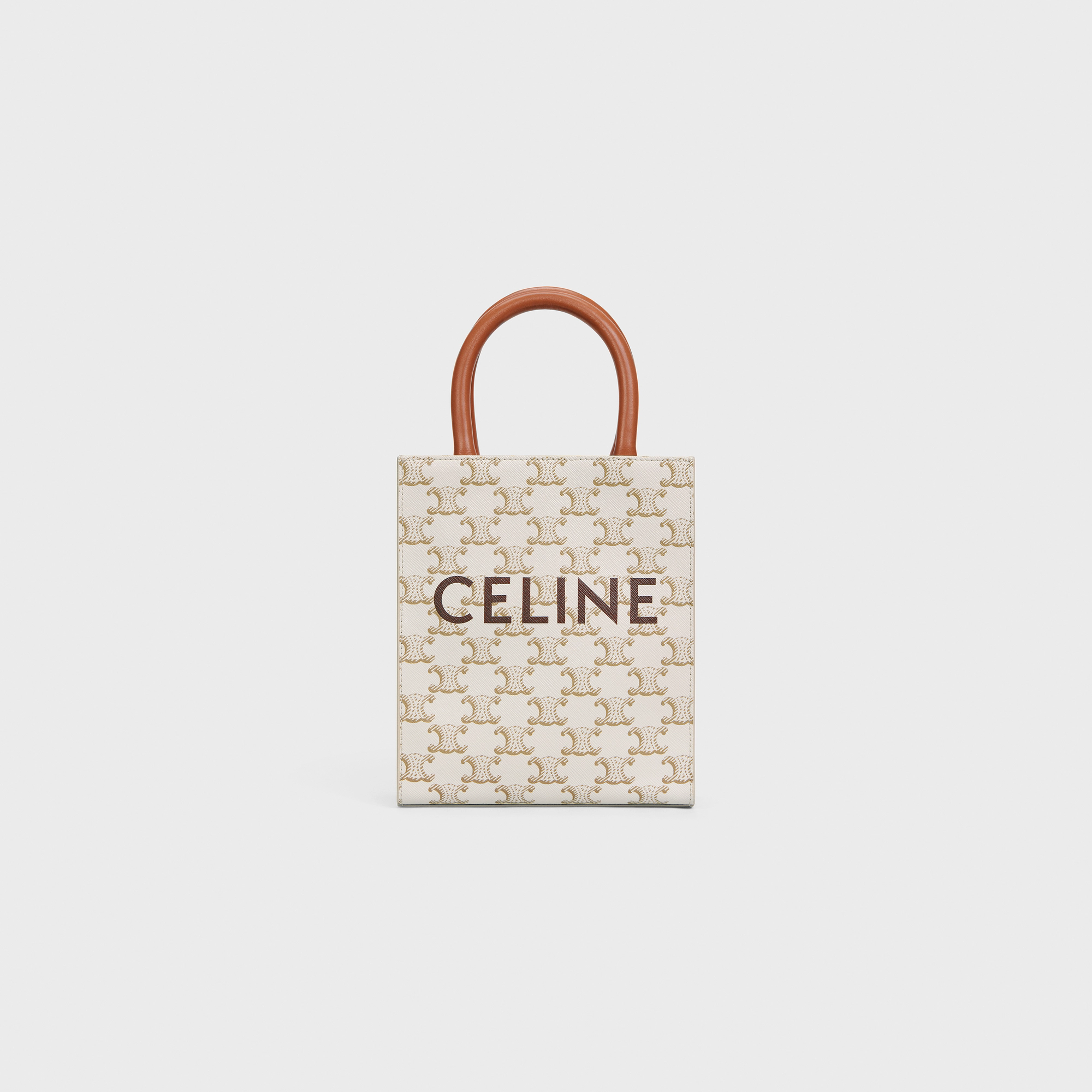 MINI VERTICAL CABAS IN TRIOMPHE CANVAS AND CALFSKIN WITH PRINT