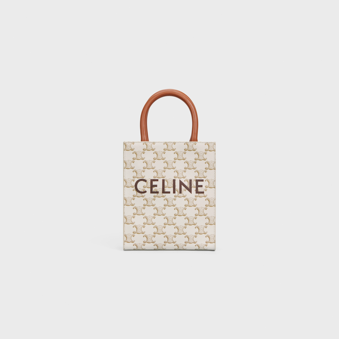 MINI VERTICAL CABAS IN TRIOMPHE CANVAS AND CALFSKIN WITH PRINT