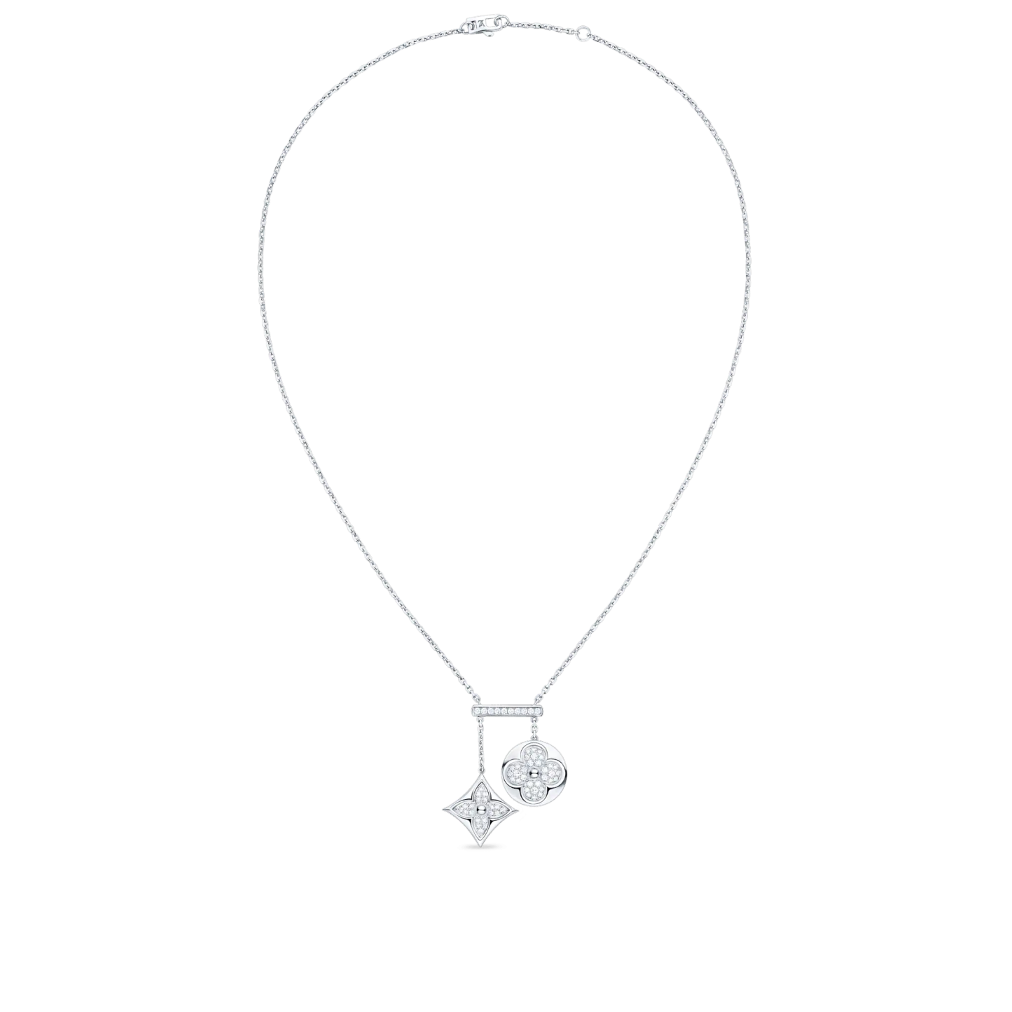 Color Blossom Neglige Necklace, White Gold And Diamonds
