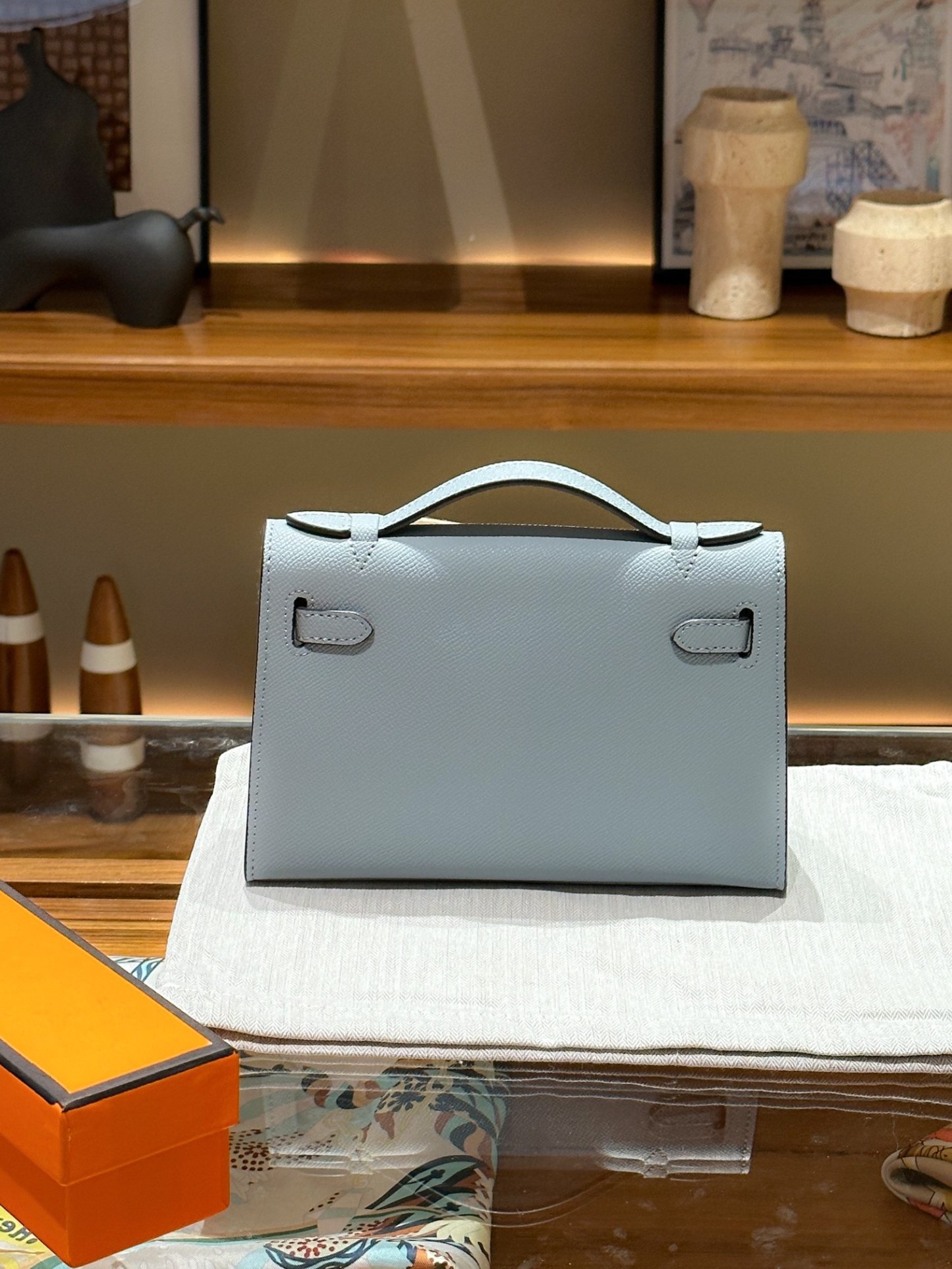 Herthtmes  Epsom Kelly Pochette Clutch