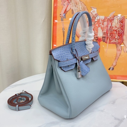Herthtmes Togo Matte Alligator Birkin Touch 25/30 Gold