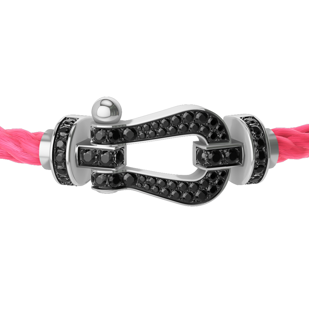 FORCE 10 BRACELET 18K WHITE GOLD AND BLACK DIAMONDS LARGE MODEL