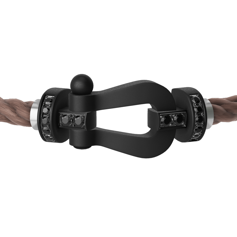 FORCE 10 BRACELET BLACK TITANIUM AND BLACK DIAMONDS LARGE MODEL