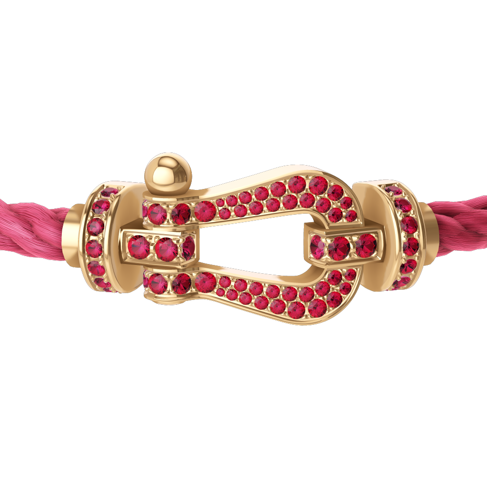 FORCE 10 BRACELET 18K YELLOW GOLD AND RUBIS LARGE MODEL
