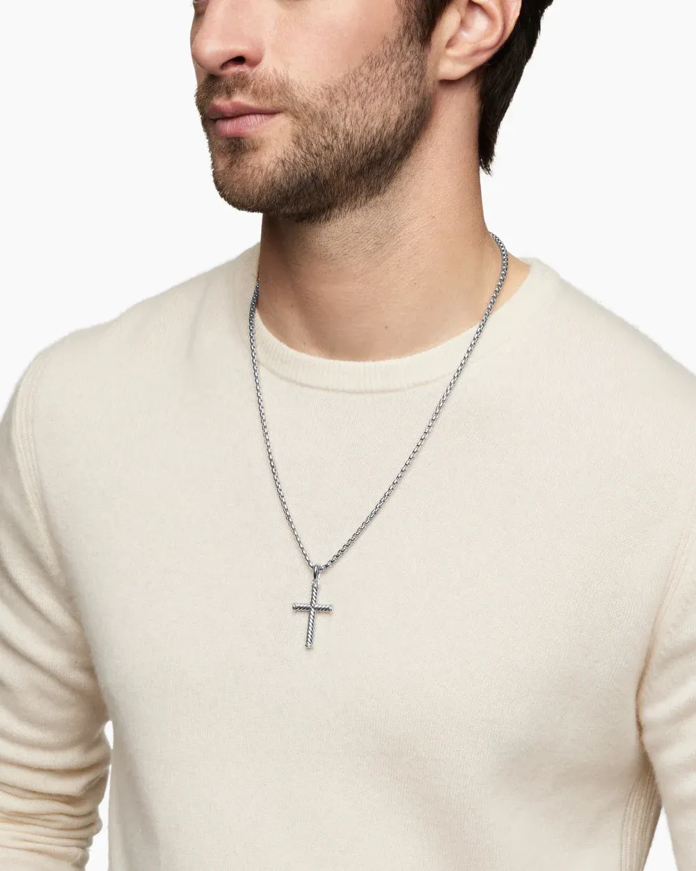 Cable Cross Pendant Sterling Silver