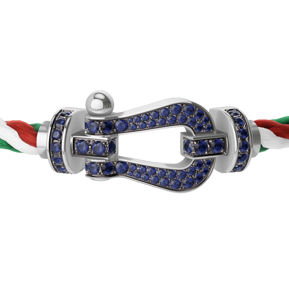 Force 10 bracelet 18k white gold and blue sapphires large model