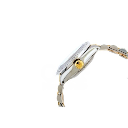 Datejust Diamond Watch, 26mm, Yellow Gold and Stainless Steel Bracelet Black Dial w/ Diamond Bezel