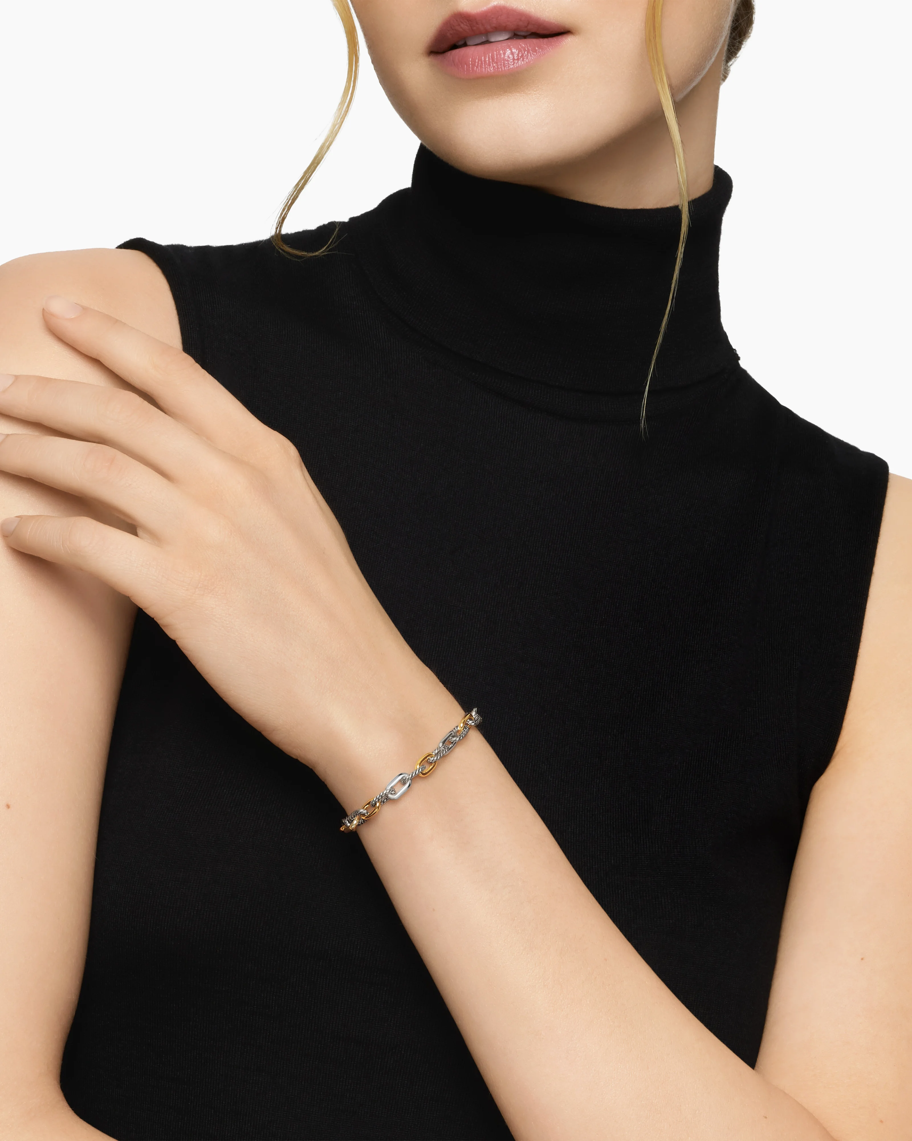 DY Madison® Chain Bracelet Sterling Silver with 18K Yellow Gold