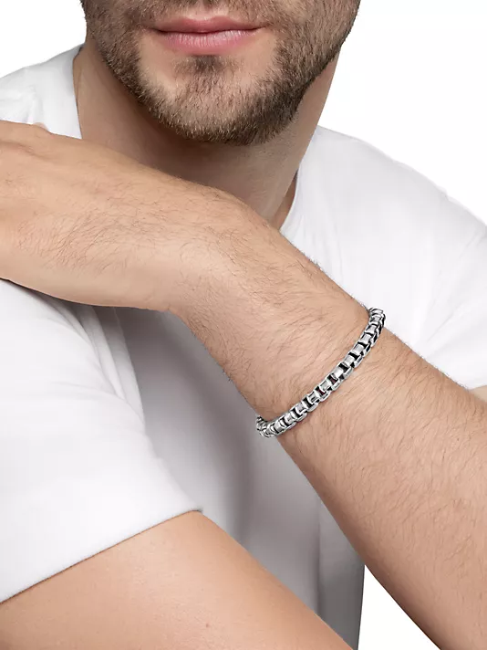 Dathtvid Yurthtman  Box Chain Bracelet In Sterling Silver