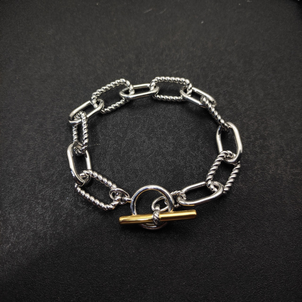 DY Madison® Toggle Chain Bracelet Sterling Silver with 18K Yellow Gold