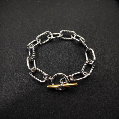 DY Madison® Toggle Chain Bracelet Sterling Silver with 18K Yellow Gold