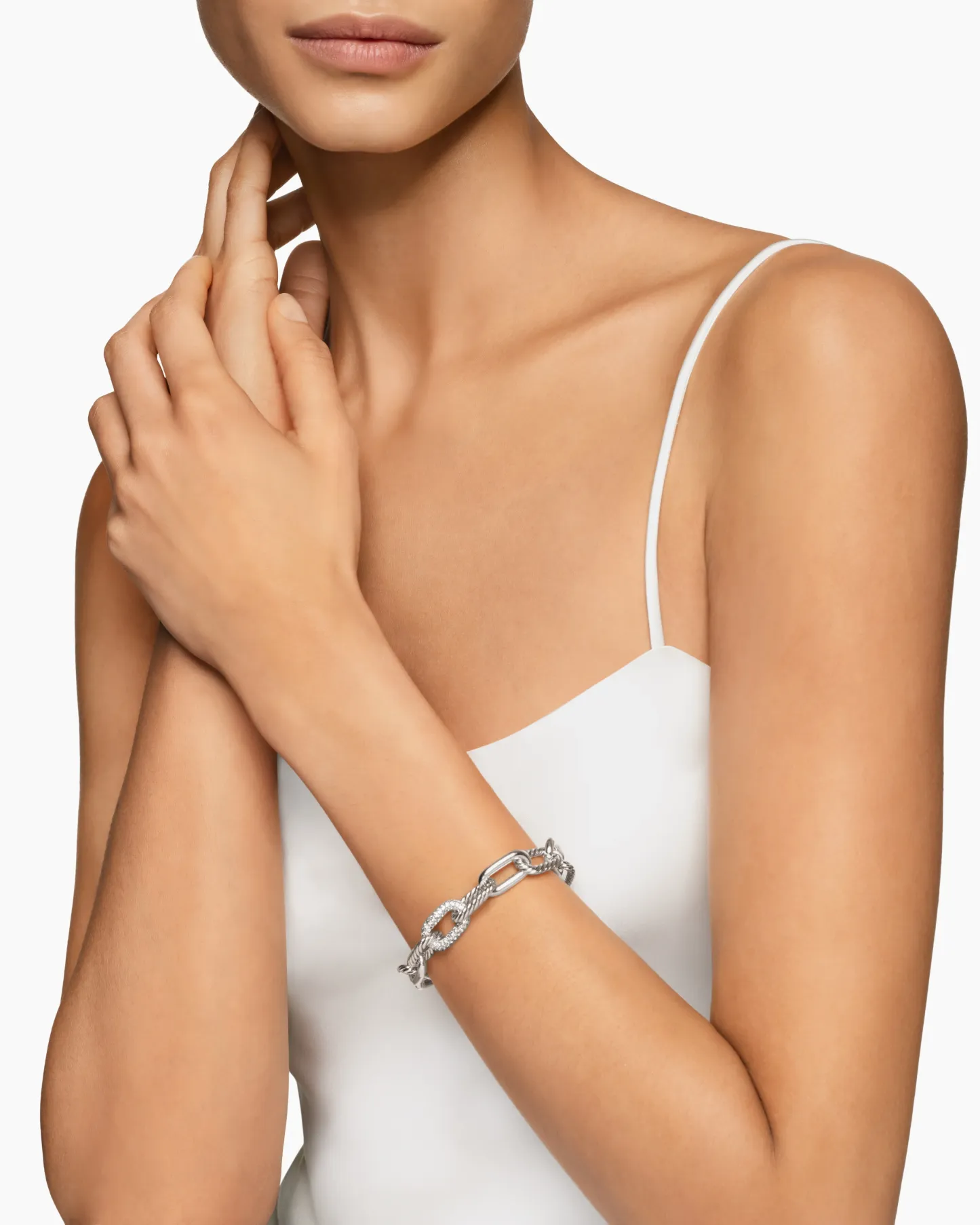 DY Madison® Chain Bracelet Sterling Silver with Diamonds