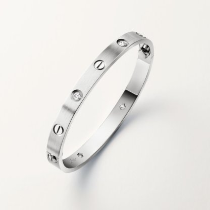 LOVE bracelet, classic model, brushed, 4 diamonds