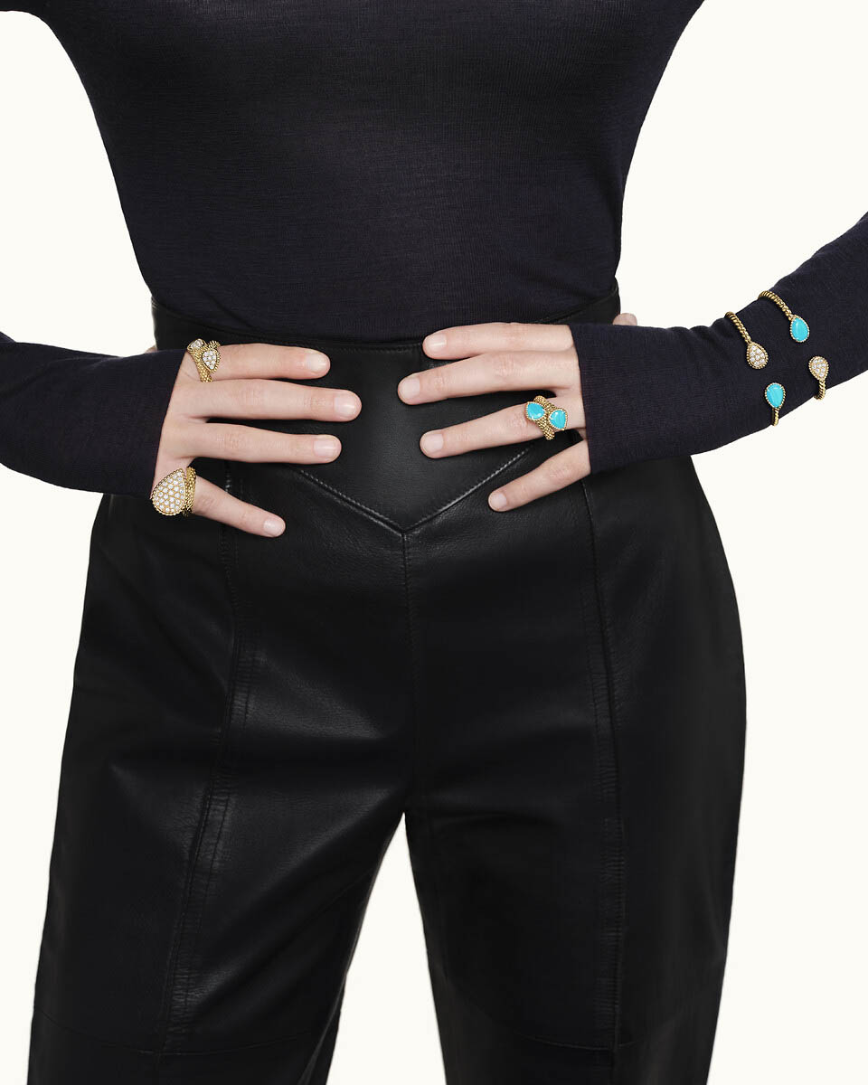 Serpent Bohème Two-stone ring, S motifs Ref JRG02824