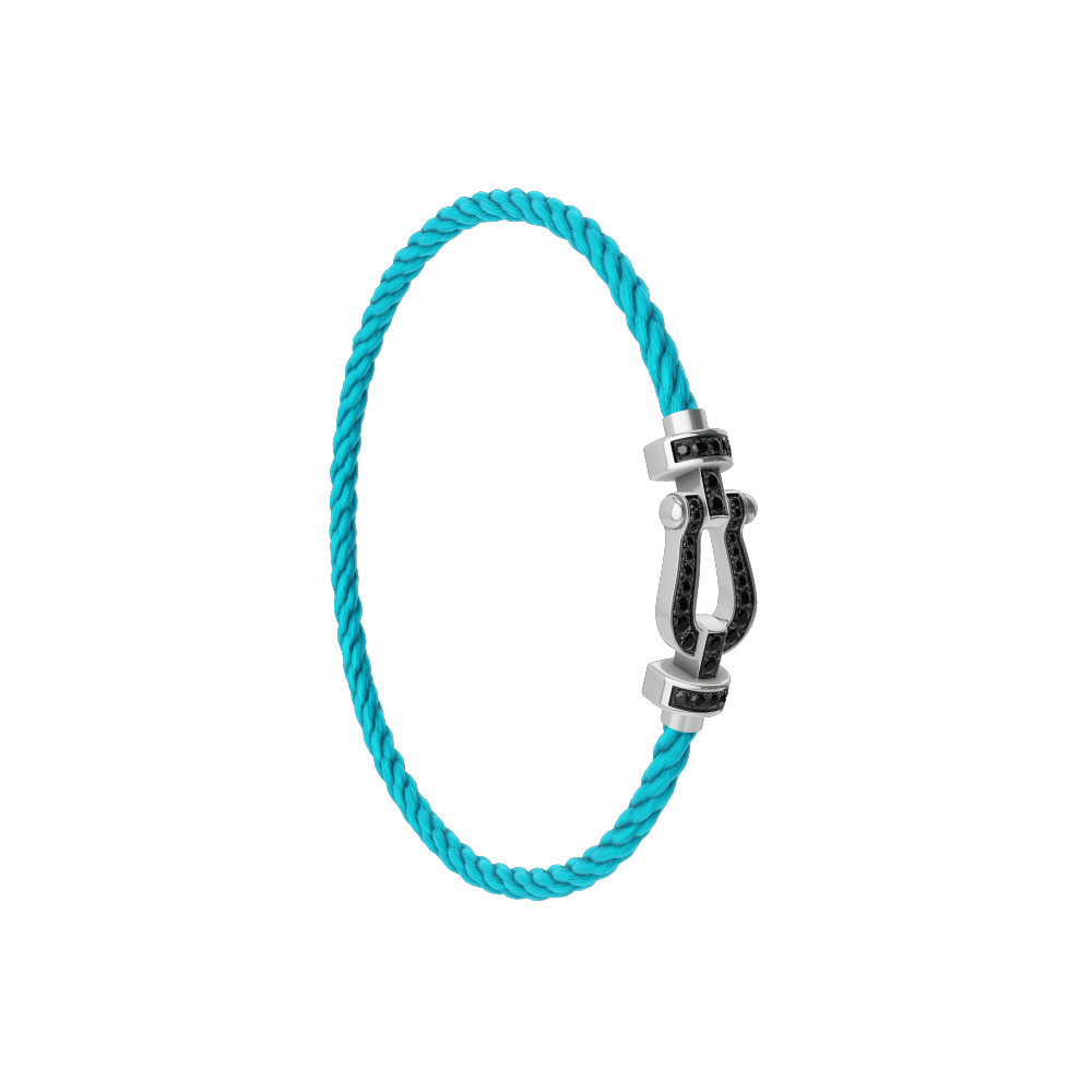 FORCE 10 BRACELET 18K WHITE GOLD AND BLACK DIAMONDS MEDIUM MODEL