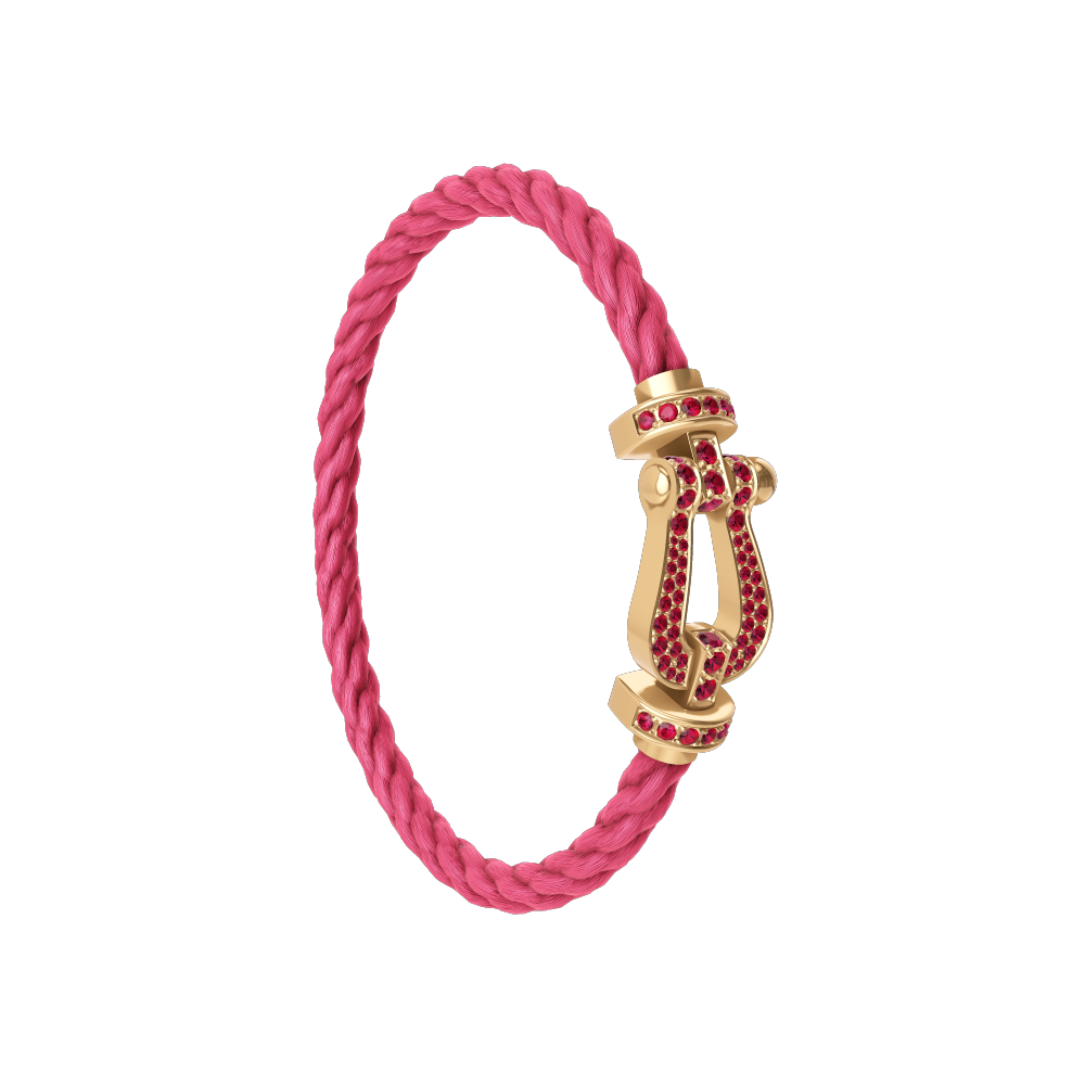 FORCE 10 BRACELET 18K YELLOW GOLD AND RUBIS LARGE MODEL