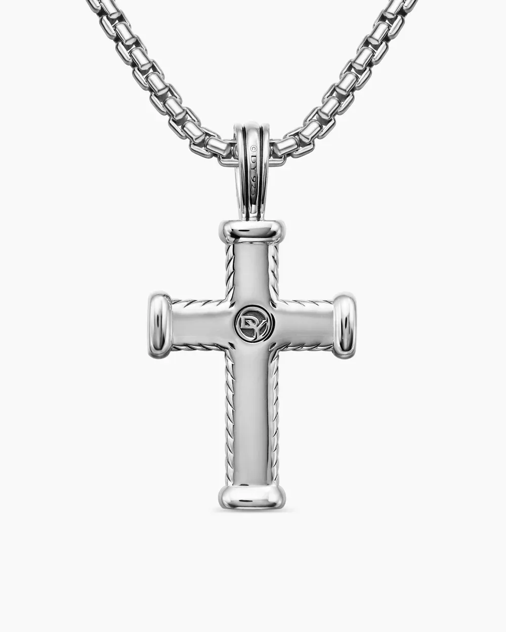 Chevron Cross Pendant Sterling Silver with Diamonds