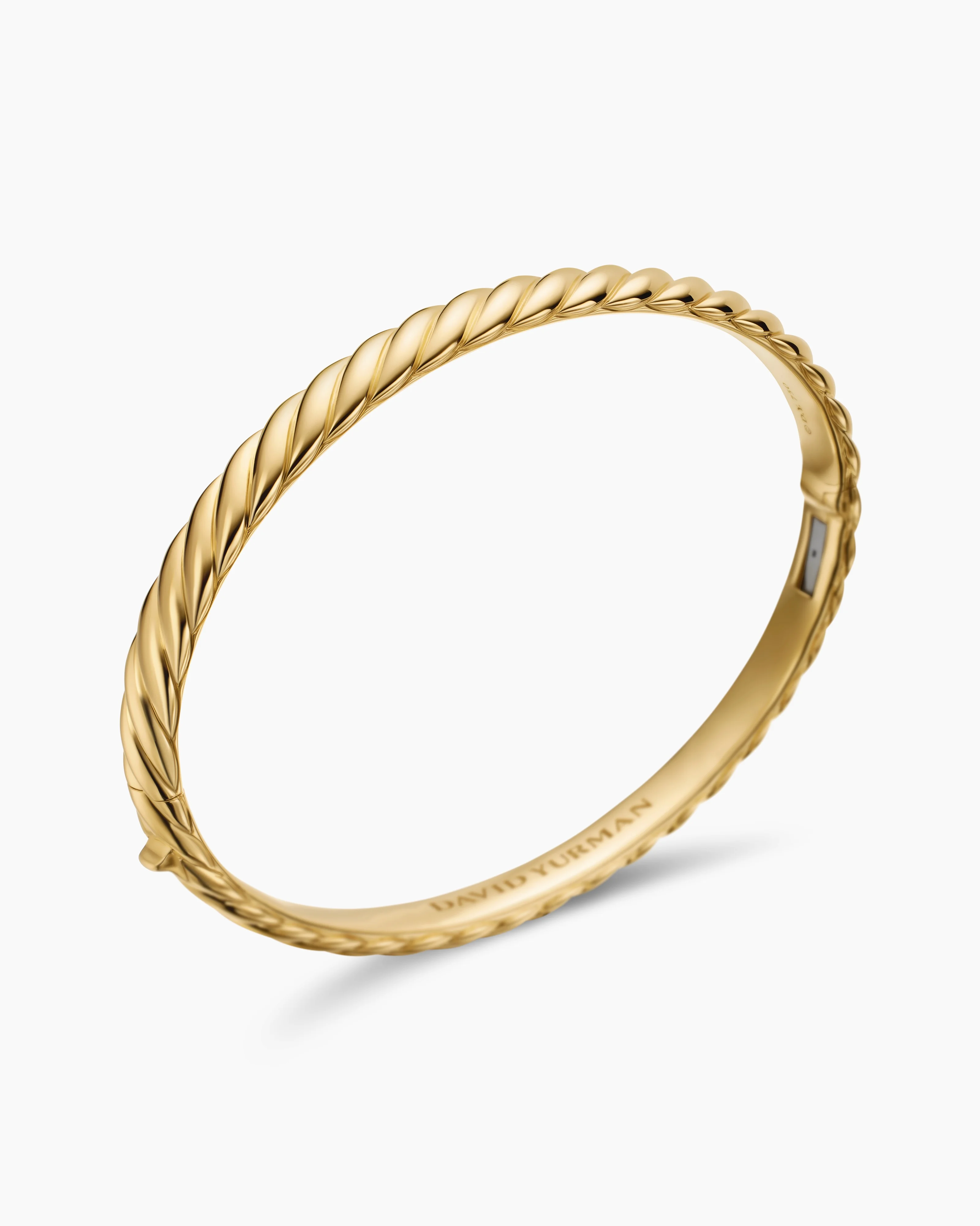 Sculpted Cable Bangle Bracelet 18K Yellow Gold, 6.2mm