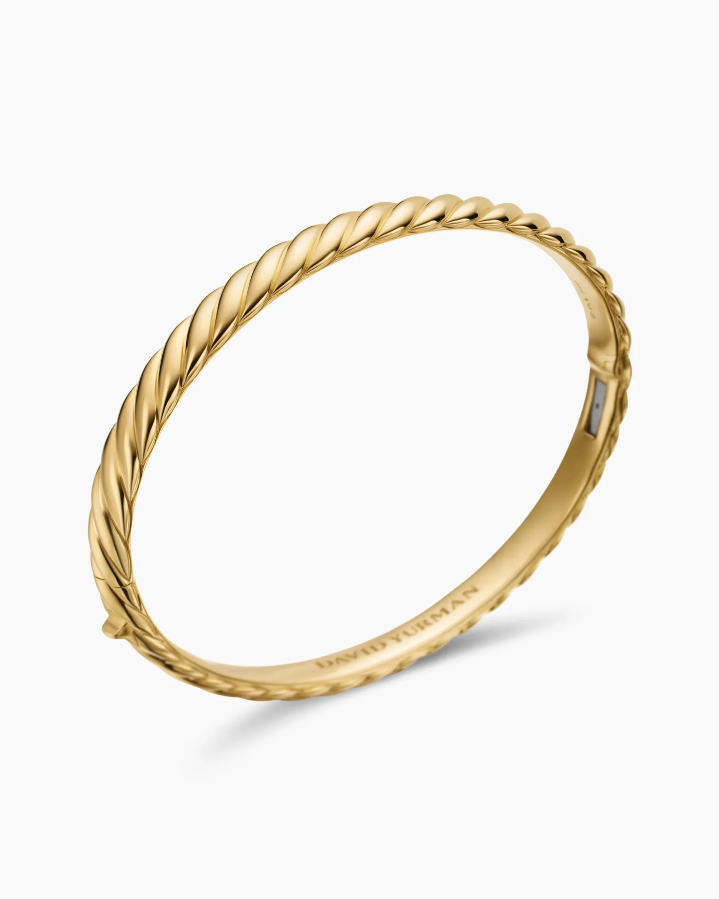 Sculpted Cable Bangle Bracelet 18K Yellow Gold, 6.2mm