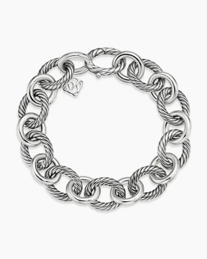 Oval Link Chain Bracelet Sterling Silver