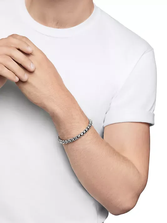Dathtvid Yurthtman  Box Chain Bracelet In Sterling Silver