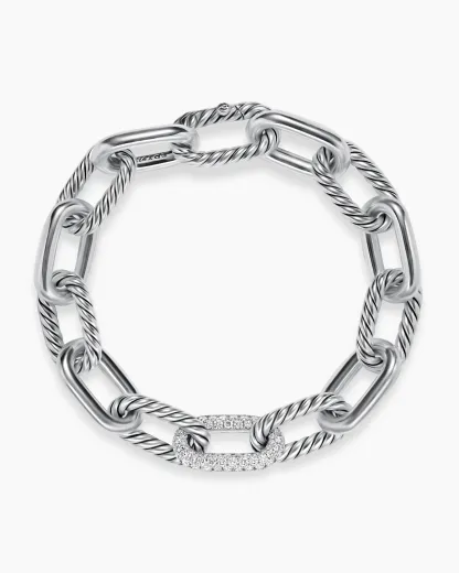DY Madison® Chain Bracelet Sterling Silver with Diamonds