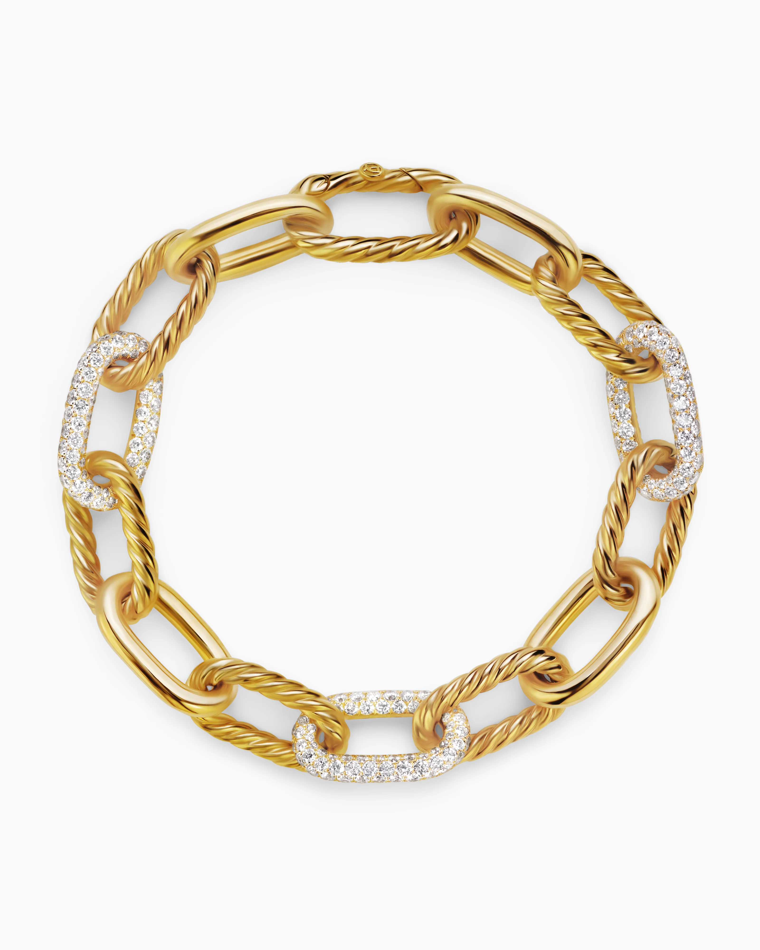 DY Madison® Chain Bracelet 18K Yellow Gold with Diamonds