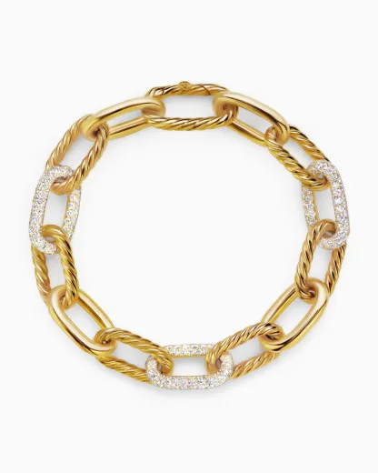 DY Madison® Chain Bracelet 18K Yellow Gold with Diamonds