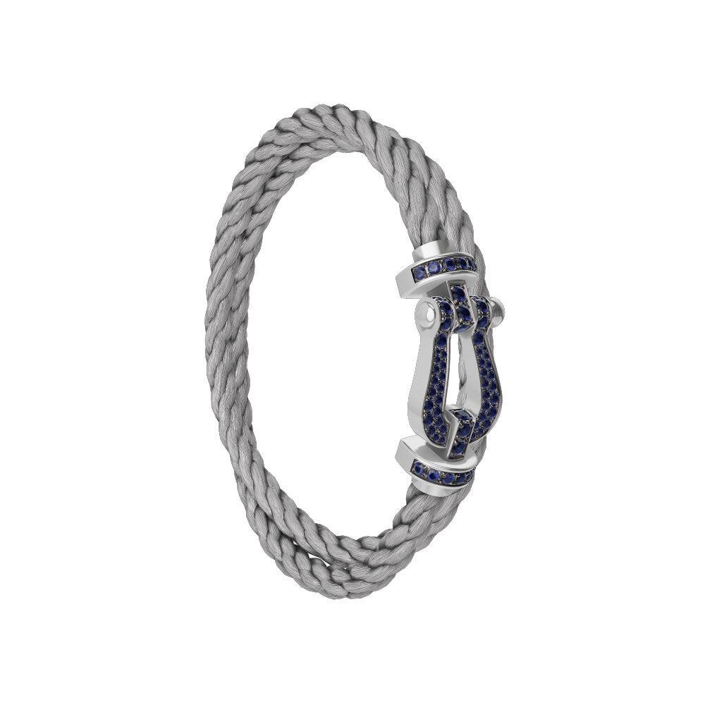 FORCE 10 BRACELET 18K WHITE GOLD AND BLUE SAPPHIRES LARGE MODEL