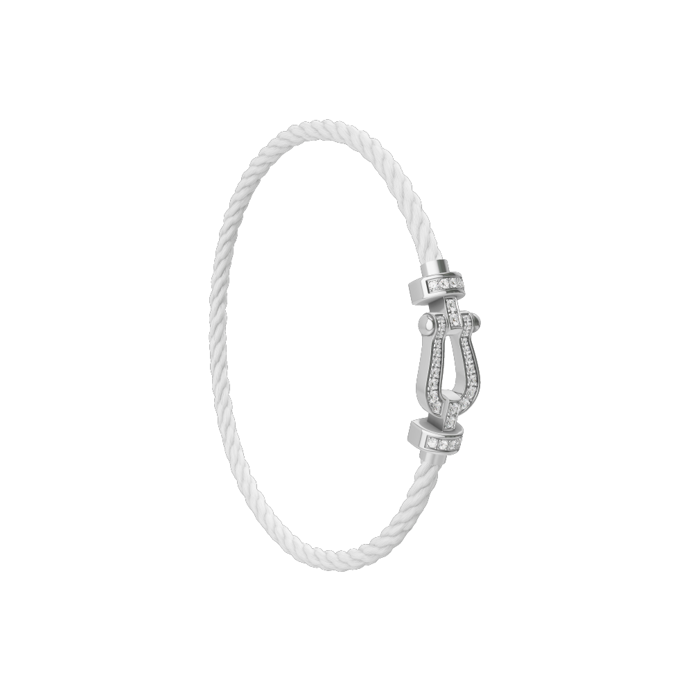 FORCE 10 BRACELET 18K WHITE GOLD AND DIAMONDS MEDIUM MODEL