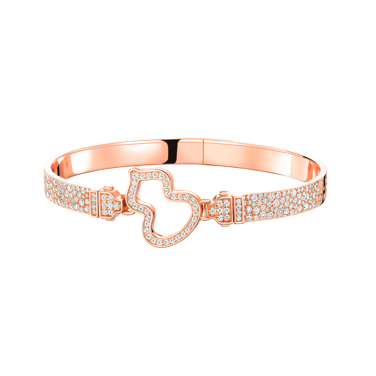 Small Wulu buckle in 18K rose gold with diamonds