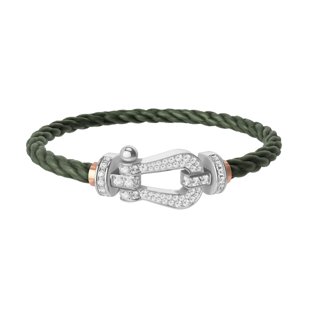 FORCE 10 BRACELET 18K WHITE GOLD AND DIAMONDS LARGE MODEL
