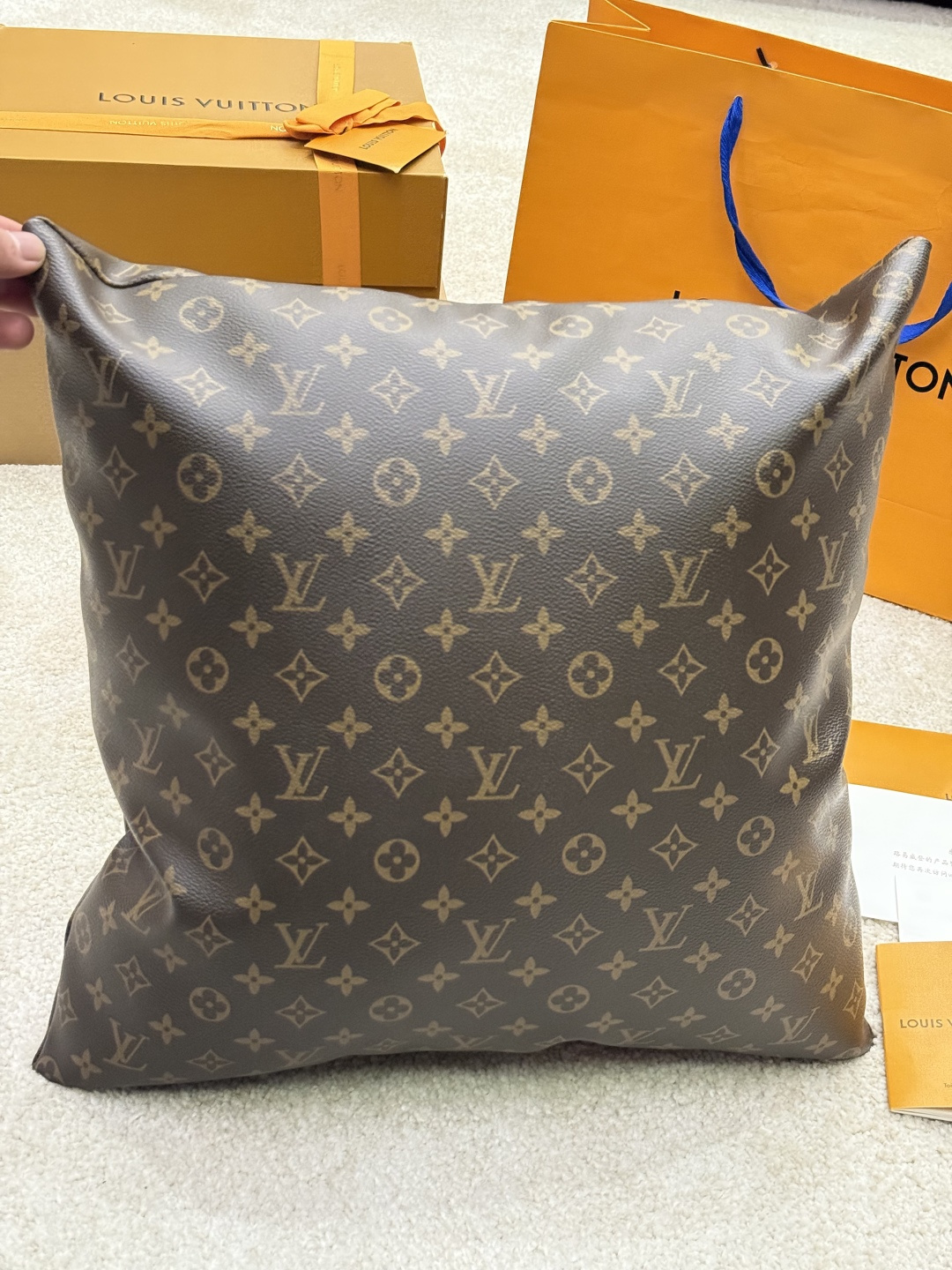 LV Monogram Throw Pillow / Cushion