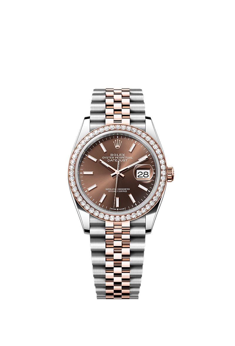 Oyster, 36 mm, Oystersteel, Everose gold and diamonds  Reference 126281RBR