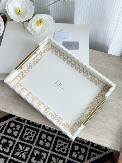 Dithtor Rectangular Leather and Metal Tray