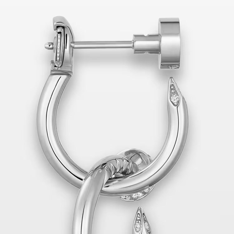 JUSTE UN CLOU EARRINGS, DOUBLE, DIAMONDS