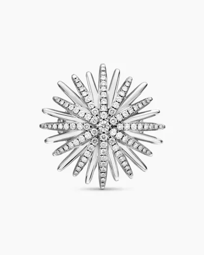 Starburst Ring Sterling Silver with Diamonds