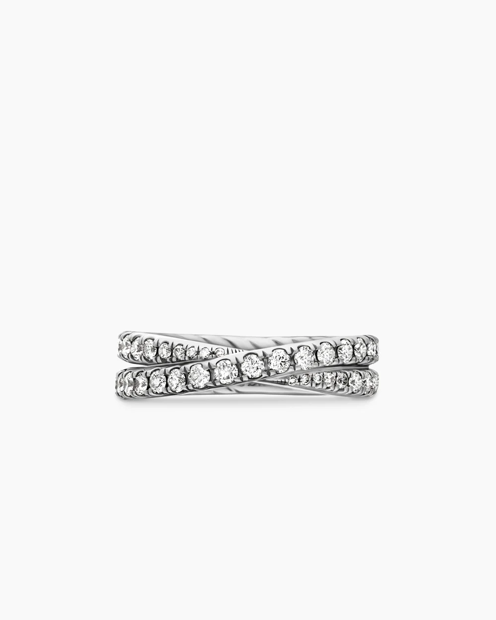 DY Crossover® Band Ring Platinum with Diamonds