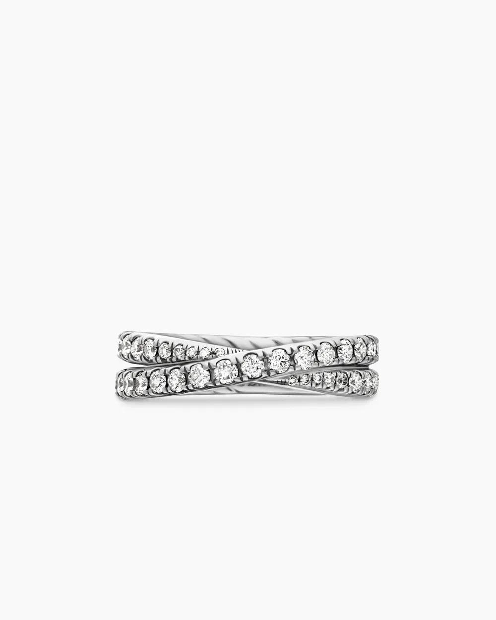 DY Crossover® Band Ring Platinum with Diamonds