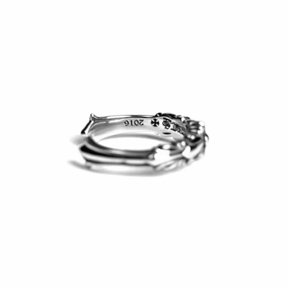 BABY DOUBLE FLORAL CROSS RING