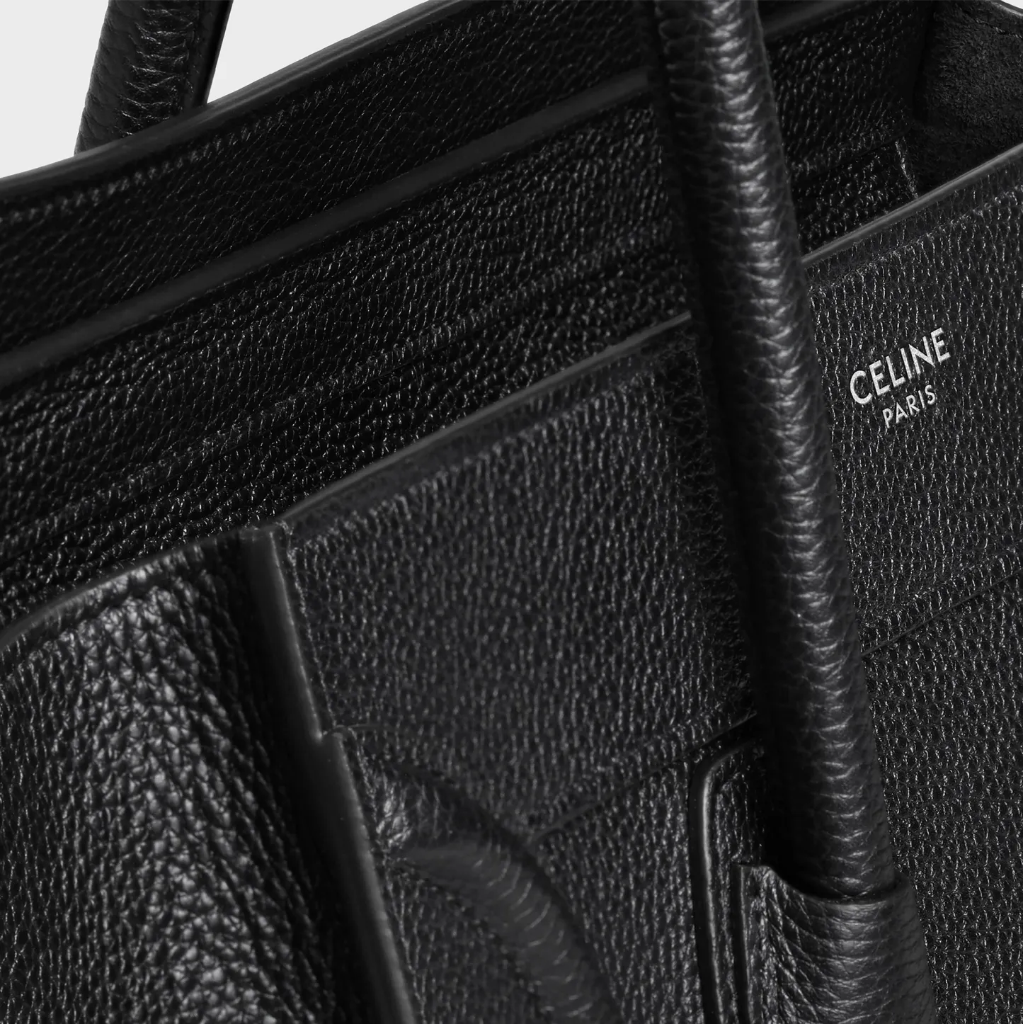 Micro Luggage handbag in drummed calfskin