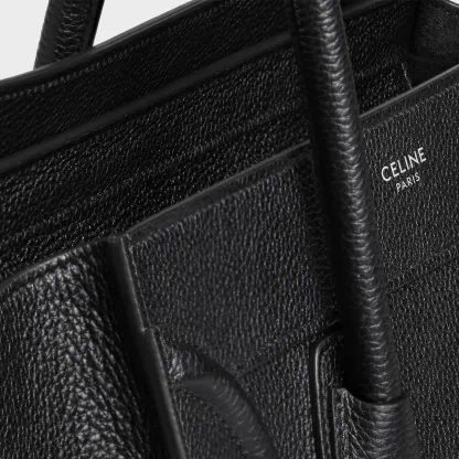 Micro Luggage handbag in drummed calfskin