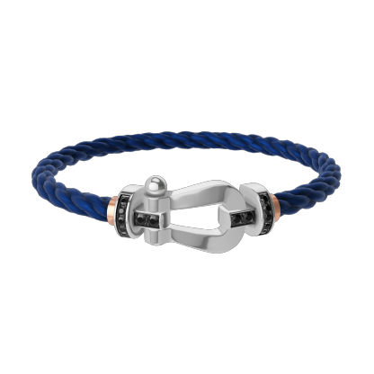 FORCE 10 BRACELET 18K WHITE GOLD AND BLACK DIAMONDS LARGE MODEL