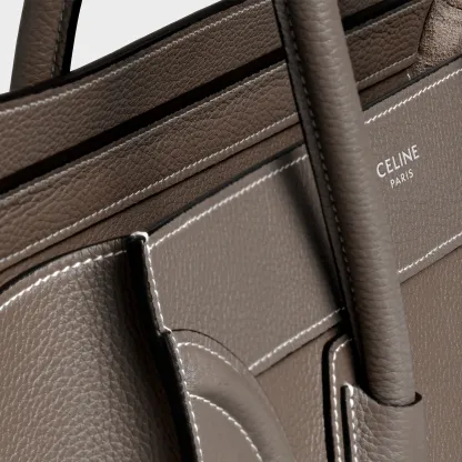 Micro Luggage handbag in drummed calfskin